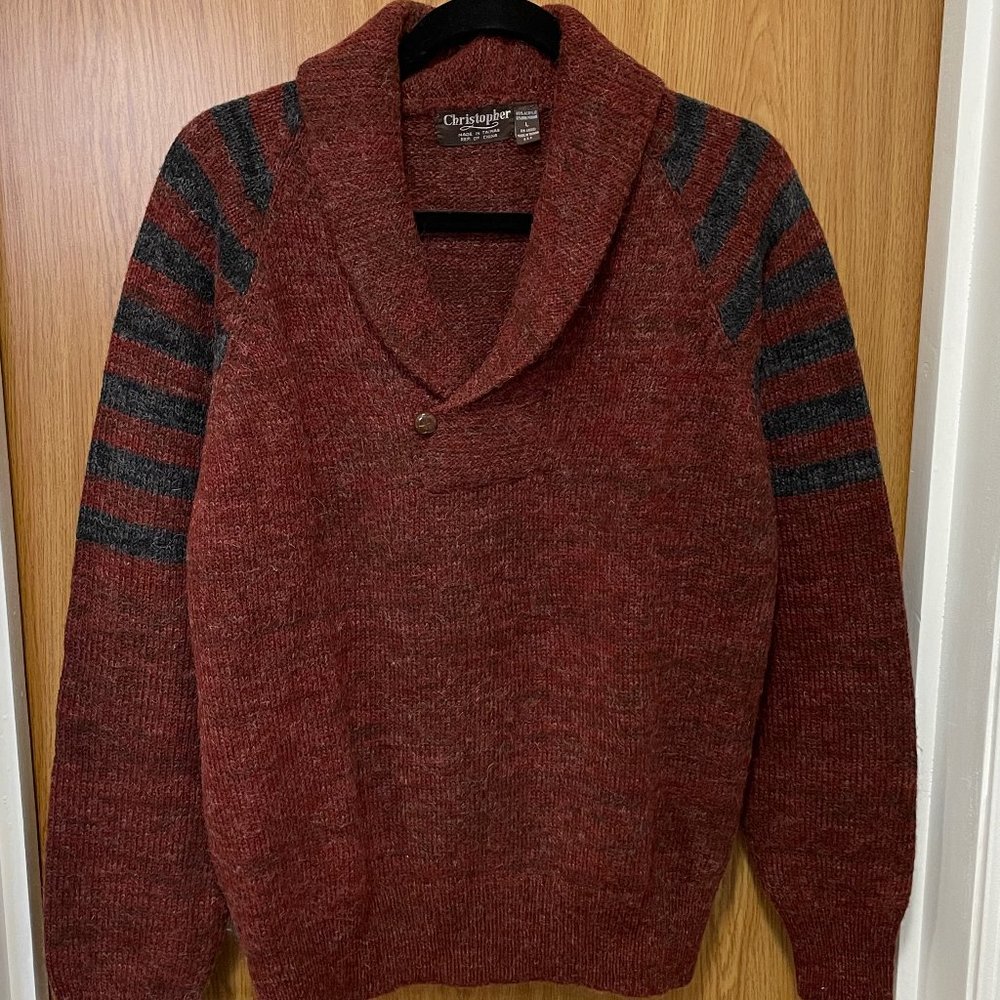 Christopher Shawl-Collar Sweater L (1980s Vintage)
